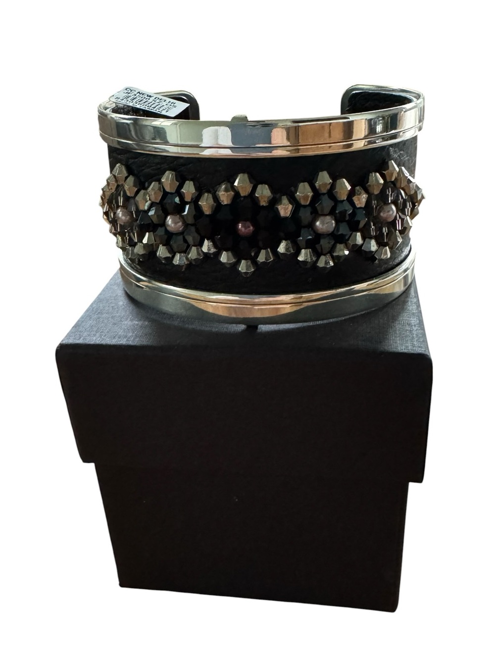 Brighton Christo New Delhi-Patel Wide Cuff Bracelet Set Removable Beaded Insert - Picture 2 of 6